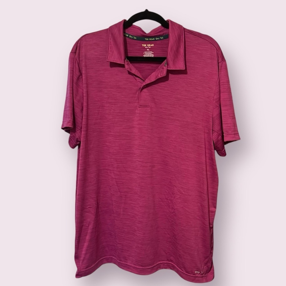 Tek Gear Pink Heathered Polo, Dry Tek